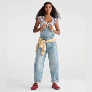 Indigo Rein barrel overalls NWT